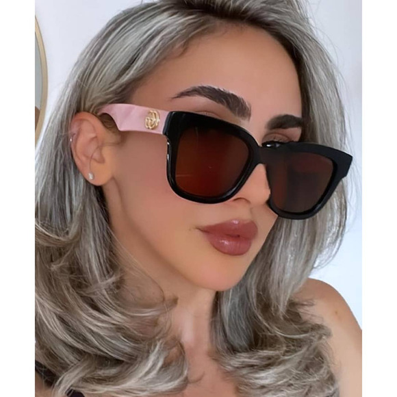 NEW Gucci GG0998S Black Pink Square Sunglasses main image 6